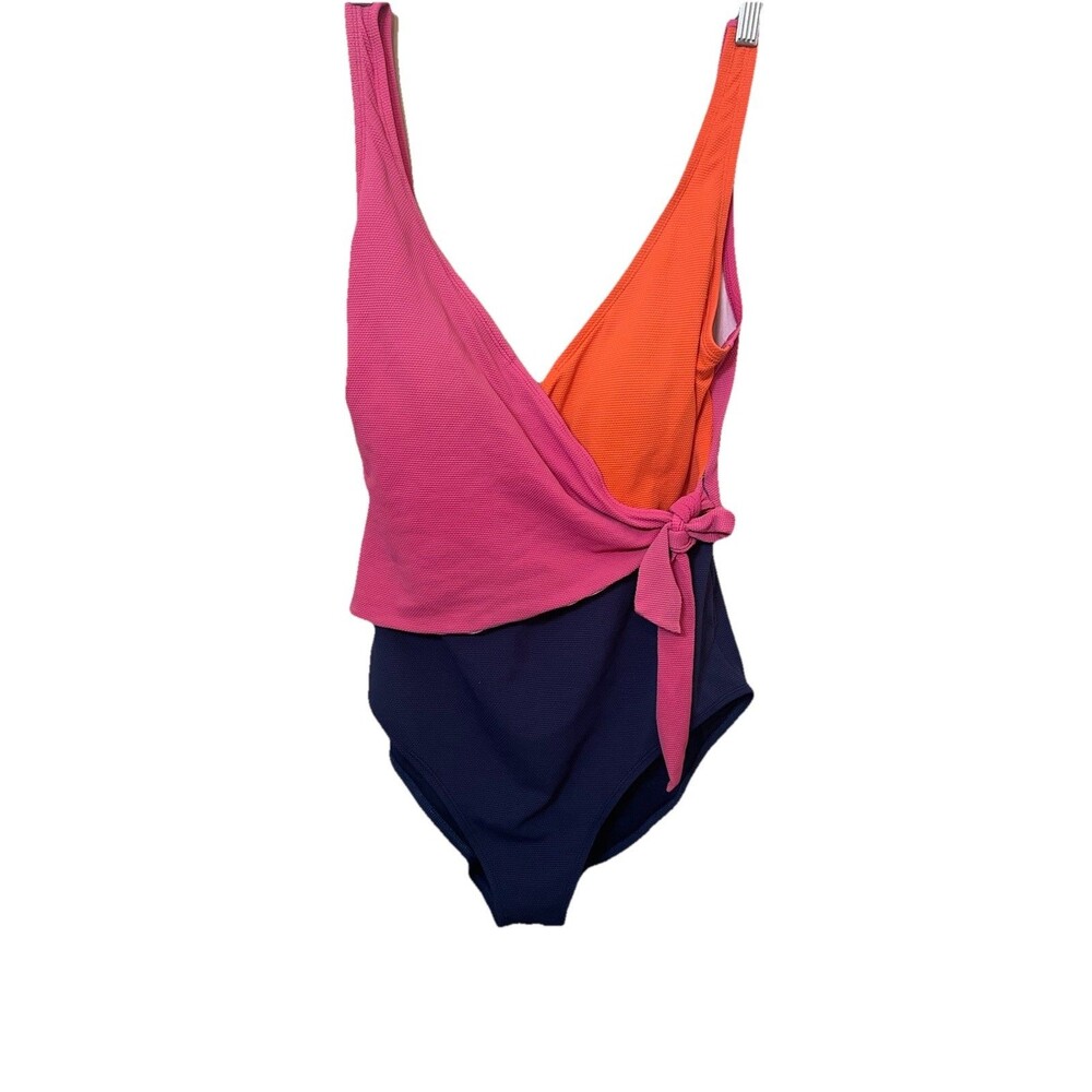 Tommy Bahama L29006 Women's Island Cays Color-Block One Piece Swimsuit Size 14